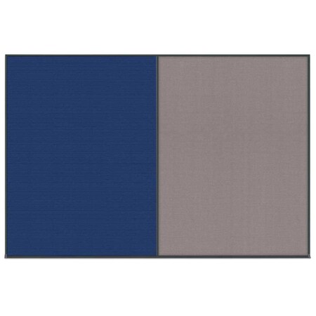 United Visual Products Enclosed Corkboard, 1 Door, 60"x36", 4" Fra UV3403-SATIN-FORBO